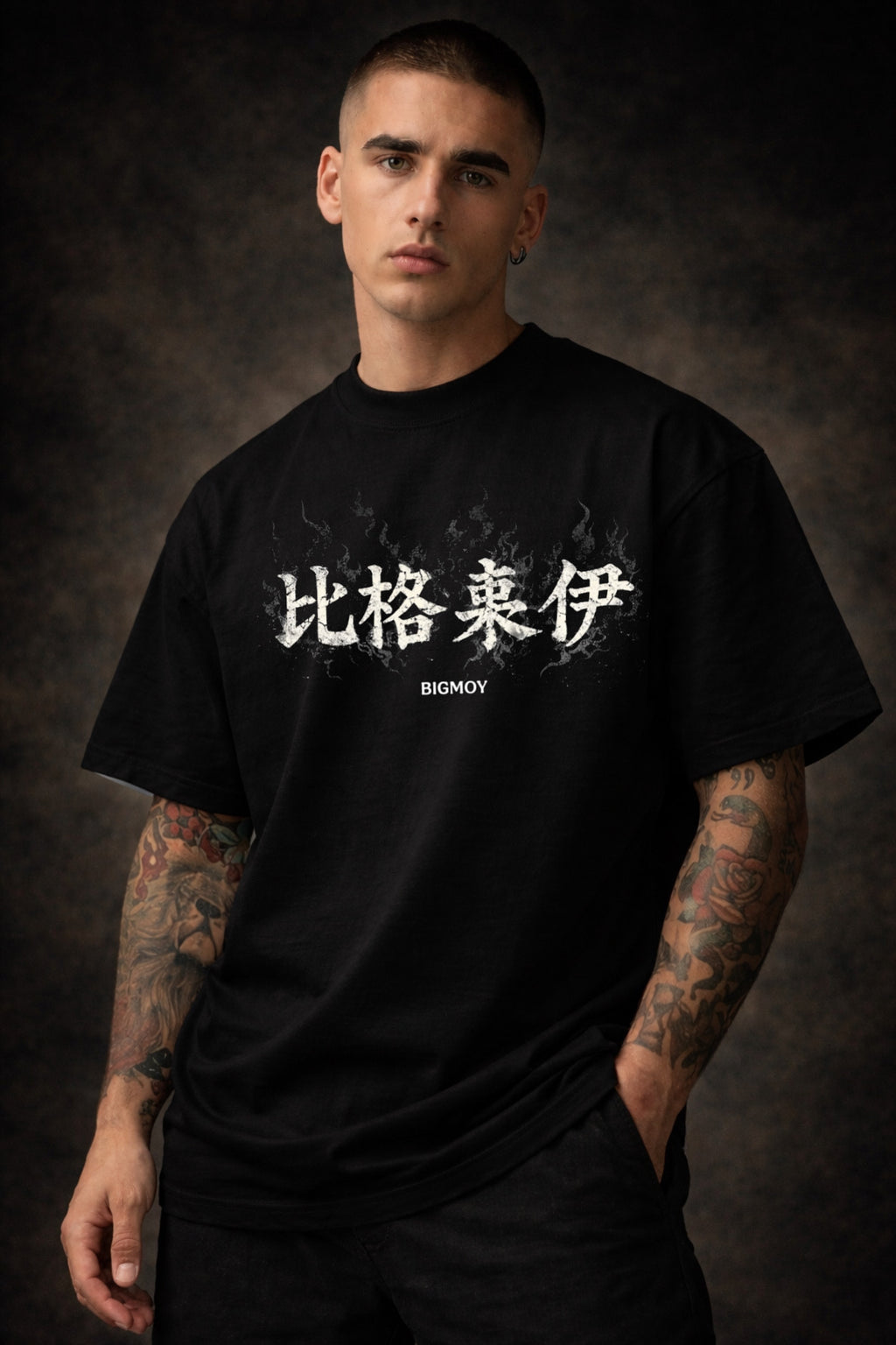 Premium Oversize Black Panda Samurai Dinasty ビッグモイ